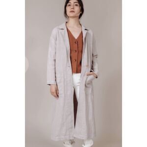 Esby - Baronne Linen Duster in Sky sz Small